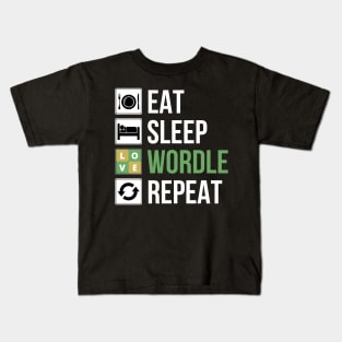 EAT SLEEP WORDLE REPEAT Kids T-Shirt